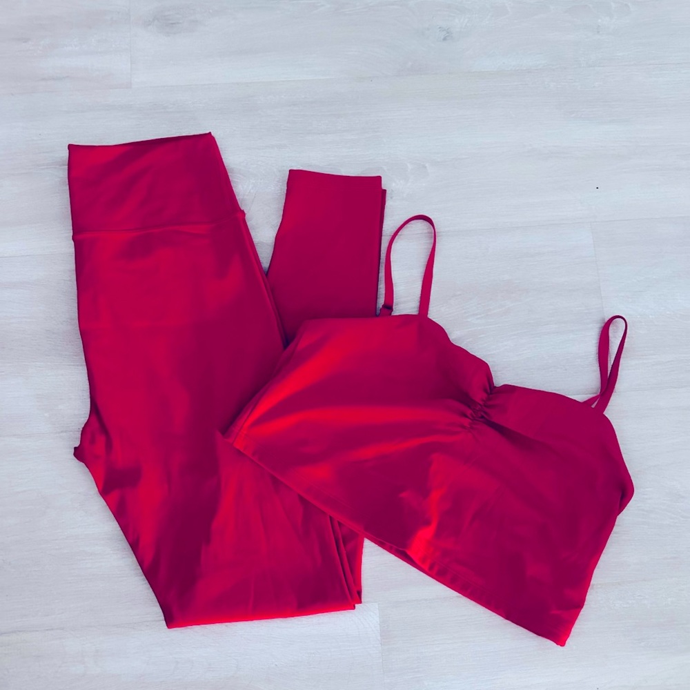 New Cara Loren Active Set Legging + Crop Bra Radiant Red XL